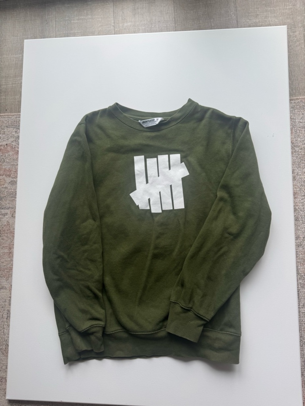 Undefeated Logo Sweatshirt MEN MEDIUM Green Crewneck UNDFTD